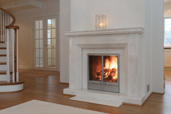 Photo shows a Villa Cone Beach fireplace improving sustainability.